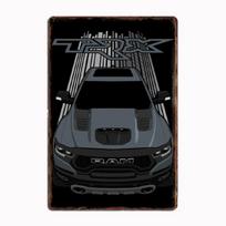 Ram 1500 TRX Sunkvežimis 4X4 Visureigis Plakatai Metalo Ženklas Skardos Sienos Dekoras Klubo Garažo Virtuvės Kambarys Individualus Skardos Namų Dekoras 20x30cm（7.8x11.8inch） gray