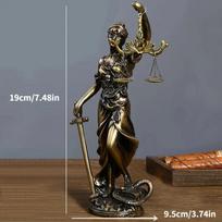 9.5X5X19cm Kūrybinga Retro Apvaliadugnė Teisingumo Deivės Statulėlė Advokato Kabineto Ornamentas Dovanos Namų Svetainės Skulptūra Stalo Dekoracija black