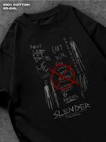 Slender Man Print T-shirt M black