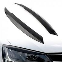 Glossy Black Headlight Eyelid Trim Cover For VW Jetta MK6 Sagitar NCS 2010-18 black