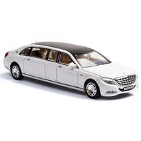 1/32 Žaislinis automobilis BENZ Maybach S650 Išplėstinė versija Metalinis žaislas Lydinio automobilis Diecast & Žaislinės transporto priemonės Automobilio modelis Šviesos Garso Žaislai vaikams balta
