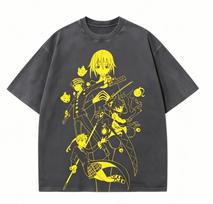 Soul Eater Anime Lover Washed T-shirt Year round clothing high quality personality Clothes Plus Size Unisex New Model Couples tee S black