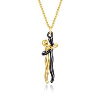 Cross-border Best-selling Couple Hug Necklace Fashionable Ol Style 925 Silver Pendant Necklace StyleF beige