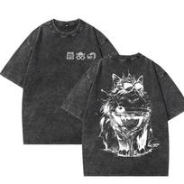 Dungeon Crawler Carl T-Shirt Donut and Mongo T Shirt Vintage Washed Round Neck Printed Tshirts Clothes L juoda