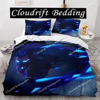 Gaming Valorant Bedding Set Single Twin Full Queen King Size Bed Set Aldult Kid Bedroom Duvetcover Sets 3D Print Anime 135cmx200cm blue