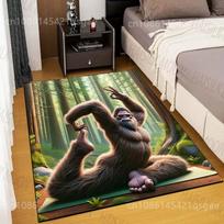 Orangutango Joguojantis Kilimas Svetainei Miegamajam Vonios Kambariui Kilimėlis Kūrybingas Durų Kilimėlis Sofos Stalo Namų Dekoras Plotinis Kilimas 40x60cm black