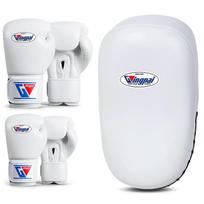 Kids Adult Boxing Gloves Set With Hand Targets Foot Target Family Martial Arts Training Kids Adult Boxing Gloves 1 Foot Pad White white