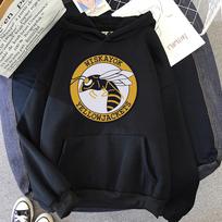 WHS Vapsvų Hoodis Vapsvų 3 sezonas Retro Moteriški/vyriški Hoodiai Madingas Laisvalaikio Džemperis Unisex Vintažinis XL black