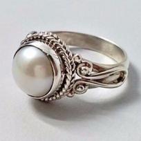 Hot-selling copper dream ring for women, pearl baroque exquisite ring, elegant retro exquisite model no. 10 gray