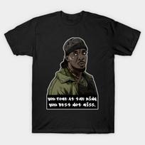 Asian Size Cotton Unisex Tshirt Print T-shirt Omar Little - The Wire T-shirt No-Cut Print Regular Fit M (51-60kg) black