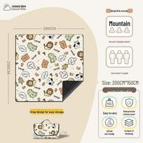 Waterproof Extra-Thick Outdoor Picnic and Camping Mat 200x200