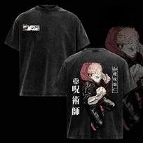 Jujutsu Kaisen Itadori Yuji Anime Graphic TShirt Short Sleeve Tee Streetwear S black
