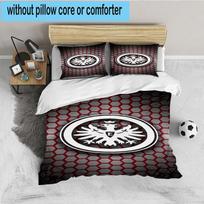 Eintracht Frankfurt Crest 3PCS Bedding set,Ideal for 1pc Duvet Cover And 2pcs Pillowcases Perfect for Fan gift,Ideal for Bedroom, Dormitory 135cmx200cm black