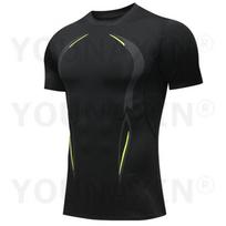 Vyriški trumparankoviai marškinėliai Joga Treniruotės Krepšinis Sportas Glaudus Salė Fitnesas Bėgimas Viršutinė dalis Lauko sportinė apranga S M L XL 2XL 3XL L juoda