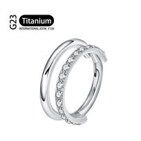 G23 16G Titano CZ Eilutė Kriauklių Nosies Žiedas Cartilage Lankelis Daith Tragus Helix Lobiukas Auskaras Vyriškas Segmentinis Clicker Pradurta Cirkonis 1.2x10mm