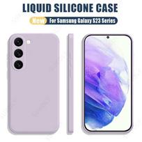 Samsung Galaxy S25 S23 S22 S24 Ultra S23 FE A53 A55 A54 A16 5G telefonų minkštas dėklas iš skysto silikono, skirtas Samsung S24 Plus telefono dangteliui For Samsung S22 purple