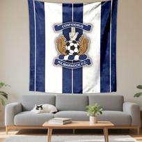 Kilmarnock FC Crest Design Patterned Tapestry Decorative Wall Hanging, Home Bedroom Living Room Decor 75x90cm(29x35in) white