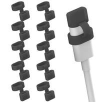 10Pcs Silicone Type-C Cable Dust Plug Cover Anti-Lost Charging Port Dust Plug Black-10Pcs