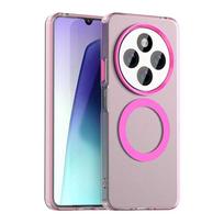 Magnetic Adsorption Wireless Charge Clear Case For Xiaomi Redmi 14C Transparent Case For Redmi 14C Case For Redmi 14C 6.88 inch For Redmi 14C 5G raudona