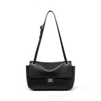 Hot-selling leather women's bags, commuting versatile messenger bags, first-layer cowhide fashion shoulder armpit bags black