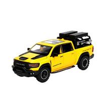 1/32 mastelio DODGE Mammoth 1000 TRX lydinio pikapo modelis, lieto metalo bekelės transporto priemonės modelis, garso ir šviesos simuliacija, žaislas vaikams, dovana geltona