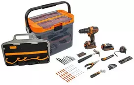Black & Decker Juodas & Decker Akumuliatorinis smūginis gręžtuvas-suktuvas BCKSB04, 18 voltų (oranžinė/juoda, 2 x ličio jonų akumuliatoriai po 1,5 Ah, laikymo dėžė, 78 dalių priedų rinkinys)