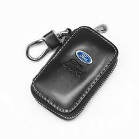 For Ford Puma Grand C Max Focus Mondeo Kuga Fiesta Ecosport Transit Kuga Leather Car Remote Key Case Cover Keychain Accessories black