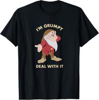 Disney Snow White Grumpy 'So Deal With It' Black T-Shirt XL beige