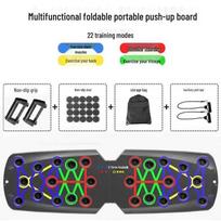 Multi-functional 22-in-1 Push-up Board with Resistance Bands gray
