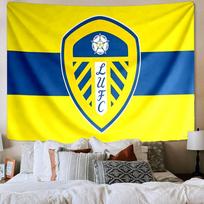 1PC Leeds United Crest Design Tapestry, Unique Design Tapestry, Wall Decor for Bedroom,Livingroom, Playroom,Heartwarming Fan Holiday Gifts 100cmx150cm blue