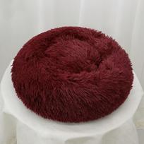 Apvalus ilgas pliušinis kačių lova mažiems ir vidutinio dydžio šunims ir katėms, gilaus miego kilimėlis Size 1 (35-40 cm, up to 2 pounds) brown