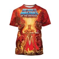 Hot Sellers Cartoon Anime He-Man Universe Master T-Shirt 3D Print Unisex Kid Casual Street Hip Hop Personality Short Sleeve Top XXXL brown
