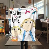 1PC  Charlie and Lola Blanket, High quality Comfortable for All Seasons, Home Decor, Warmth and Comfort 130cm x 150cm gray