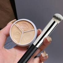 3- Concealer Palette Cream Texture Covers Acne Marks Dark Circles Multifunction Face Makeup Lasting Brighten Face Cosmetics black