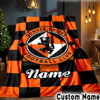 Custom Name Dundee Crest Throws Blanket Flannel Blankets for Couch Bed Gifts for Men Women Picnic blanket Christmas fan gifts 80cmx120cm orange