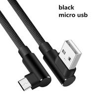 1M/2M/3M 90 laipsnių mikro USB laidas, skirtas Samsung XiaoMi HuaWei greito įkrovimo įkrovimo duomenų laidui 0.35M juoda