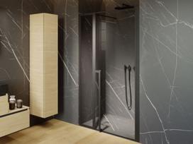 Dušo durys Riho Lucid GD104, 110, 120, 130 cm, juoda matinė