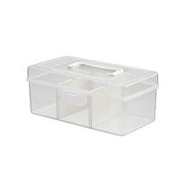 Plastic Tea Bag Storage Box Sealed Dust-proof Tea Bag Holder with Removable Dividers Large Capacity Card Storage Box Office