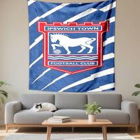 Ipswich Town Football Club Crest Patterned Tapestry Decorative Wall Hanging, Home Bedroom Living Room Decor 75x90cm(29x35in) white