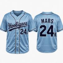 2026 Bruno Mars 24K Hooligans Baseball Jersey Men Women Unisex Short Sleeve Hip Hop Streetwear Tops for Fans Family Matching XS