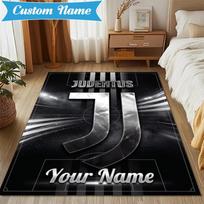 Custom Name Juventus Football Club Crest Rug Indoor Floor Mat Chair Rug Perfect for Living Room, Bedroom, Playroom, Game Room Christmas fan gifts 120cmx160cm
