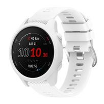 Silicone Watchband+Cases For Garmin Forerunner 255/265 Strap SmartWatch Wristband Sport Bracelet For Forerunner255/265 Band 7 Midnight Blue white