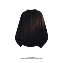 Vintage Texture Loose Fit Long Sleeve T Shirt Men Autumn Casual Basic Top M juoda