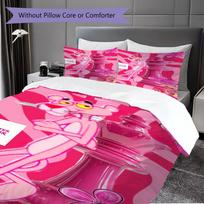 Pink Panther Cartoon Chess Print Bedding Without Core 1 Duvet Cover 2 Pillowcase Without Core Duvet Cover And Pillowcase 135x200cm
