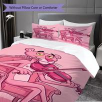 Pink Panther Cartoon Chess Print Bedding Without Core 1 Duvet Cover 2 Pillowcase Without Core Duvet Cover And Pillowcase 135x200cm