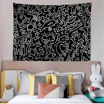 K-Keiths H-Haring DIY Wall Tapestry Hanging Tarot Hippie Wall Rugs Dorm INS Home Decor 100X150CM