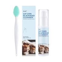 Cat Chin Cleaner 120ml Pet Chin Acne Blackhead Remover Lotion with Care Brush Dog Cat Grooming Supplies 4 chin cleaning lotion2