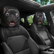 2Pcs Funny Car Seat Headrest Protectors Dust-proof Automobile Pillowcase  Car Interior Accessories Style 1