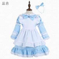 Cosplay multi-size multi-color adult children's loli parent-child dress Lolita princess skirt Japan Lotte children's skirt 9233XXL(140-150) mėlyna