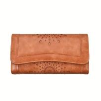 Vintage RFID Blocking Trifold Wallet, Retro Large Capacity Credit Card Holder, Women's Clutch Purse & Organizer ruda